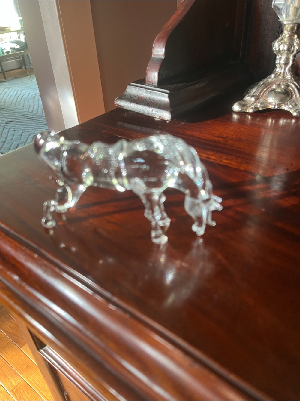 Clear Glass (Murano-Like) Horse Figurine - Elegant Home Art Accent